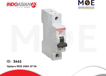 IndoAsian Optipro MCB 10kA 1P 5A | SPC5-811121x | دجنتور كهرباء مفرد - قاطع كهربائي
