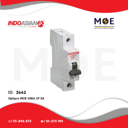 IndoAsian Optipro MCB 10kA 1P 5A | SPC5-811121x