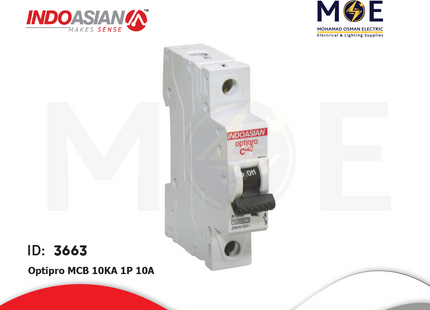 IndoAsian Optipro MCB 10kA 1P 10A | SPC10-811124x | دجنتور كهرباء مفرد - قاطع كهربائي