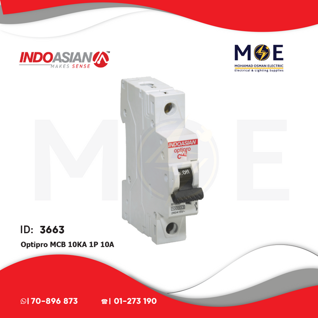 IndoAsian Optipro MCB 10kA 1P 10A | SPC10-811124x