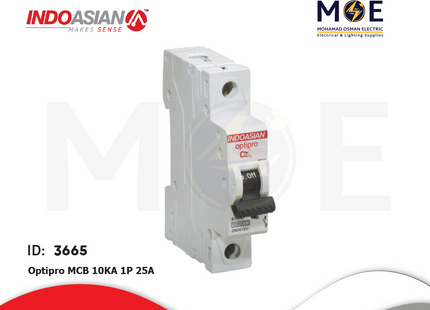 IndoAsian Optipro MCB 10kA 1P 25A | SPC25-811128x | دجنتور كهرباء مفرد - قاطع كهربائي