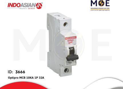 IndoAsian Optipro MCB 10kA 1P 32A | SPC32-811129x | دجنتور كهرباء مفرد - قاطع كهربائي