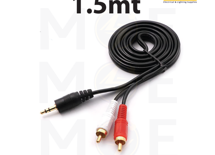 OFC RCA Cable / Adapter | 2x RCA Male to 3.5mm AUX Male Cable / Adapter 1.5mt | وصلة