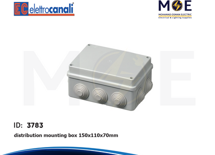 Elettrocanali distribution mounting box Rectangle 150x110x70mm | 400C5 45 | علبة مربعة ظاهرة