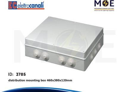 Elettrocanali distribution mounting box Rectangle 460x380x120mm | 400C10 4 | علبة مربعة ظاهرة