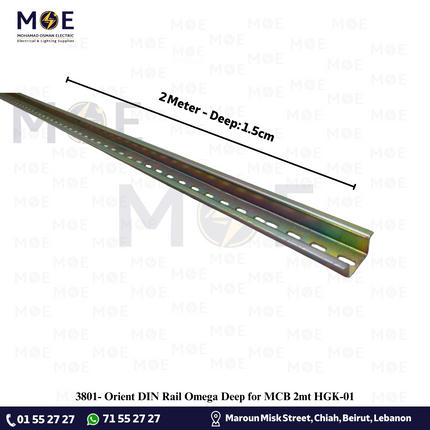 Orient DIN Rail Omega Deep for MCB 2mt HGK-01