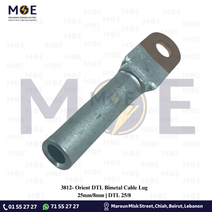 Orient DTL Bimetal Cable Lug 25mm/8mm | DTL 25/8