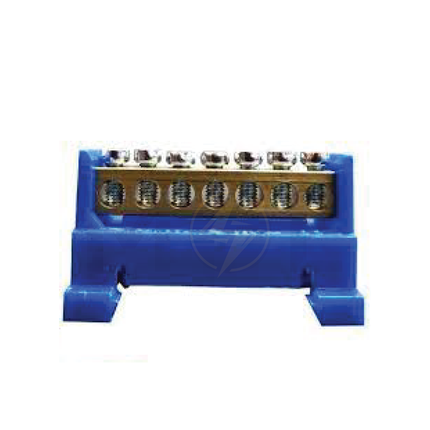 Forma Busbar brass bar with box 7way 16mm BLUE | FO 01BC507B - BBT-1-7