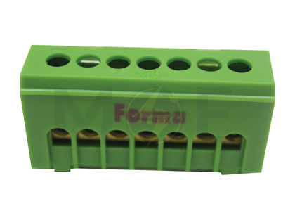 Forma Busbar brass bar with box 7way 16mm GREEN | FO 01BC507G BBT-1-7 | بارنتر