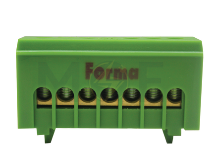 Forma Busbar brass bar with box 7way 16mm GREEN | FO 01BC507G BBT-1-7 | بارنتر