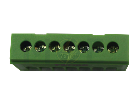 Forma Busbar brass bar with box 7way 16mm GREEN | FO 01BC507G BBT-1-7 | بارنتر