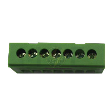 Forma Busbar brass bar with box 7way 16mm GREEN | FO 01BC507G BBT-1-7