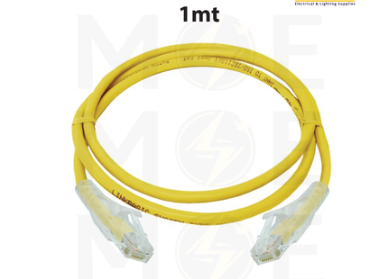 Dintek CAT6 UTP Patch Cord Cable Yellow 1mt | وصلة باتش كورد اصفر