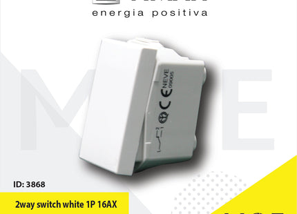Vimar Neve 2way switch white 1P 16AX | 9005 | مفتاح دركسيون ابيض