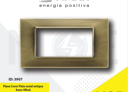 Vimar Plana Cover Plate metal antique brass 4module | 14654.76 | بلاك معدن نحاسي