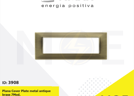 Vimar Plana Cover Plate metal antique brass 7module | 14657.76 | بلاك معدن نحاسي