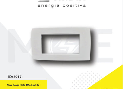 Vimar Neve Cover Plate 4module White | 9654.01 | بلاك بلاستيك ابيض