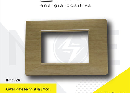 Vimar Plana Cover Plate technopolymer Ash 3module | 14653.31 | بلاك بلاستيك خشبي