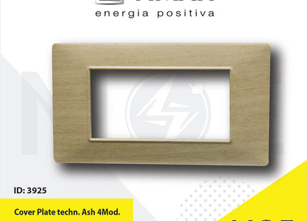 Vimar Plana Cover Plate technopolymer Ash 4module | 14654.31 | بلاك بلاستيك خشبي