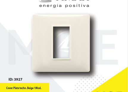 Vimar Plana Cover Plate technopolymer Beige 1module | 14641.03 | بلاك بلاستيك بيج