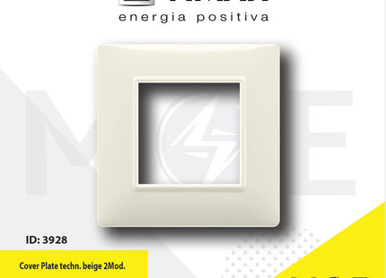 Vimar Plana Cover Plate technopolymer Beige 2module | 14642.03 | بلاك بلاستيك بيج