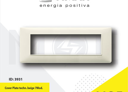 Vimar Plana Cover Plate technopolymer Beige 7module | 14657.03 | بلاك بلاستيك بيج