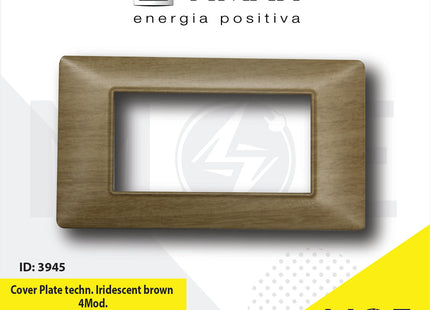 Vimar Plana Cover Plate technopolymer Iridescent Brown 4module | 14654.23 | بلاك بلاستيك بني