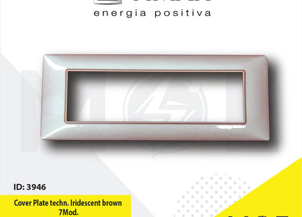 Vimar Plana Cover Plate technopolymer Iridescent Brown 7module | 14657.23 | بلاك بلاستيك بني