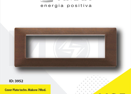 Vimar Plana Cover Plate technopolymer Makore 7module | 14657.33 | بلاك بلاستيك كرزي غامق