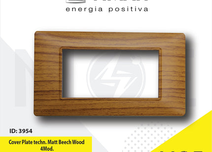 Vimar Plana Cover Plate technopolymer Matt Beech Wood 4module | E14654.08CP163M | بلاك بلاستيك زان ناشف