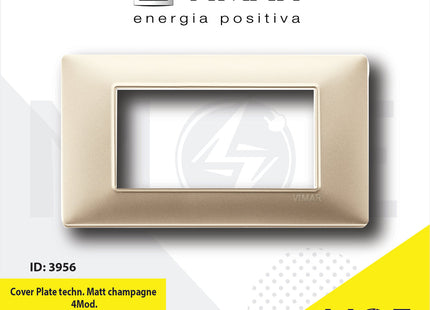 Vimar Plana Cover Plate technopolymer Matt Champagne 4module | 14654.22 | بلاك بلاستيك شمباني ناشف