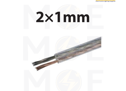 Gemi Speaker Wire / Audio video AV transparent 100YD 2x1mm | GE SP2x0755T | شريط سبيكر شفاف