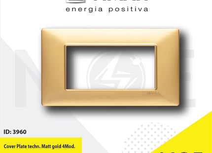 Vimar Plana Cover Plate technopolymer Matt Gold 4module | 14654.25 | بلاك بلاستيك ذهبي ناشف