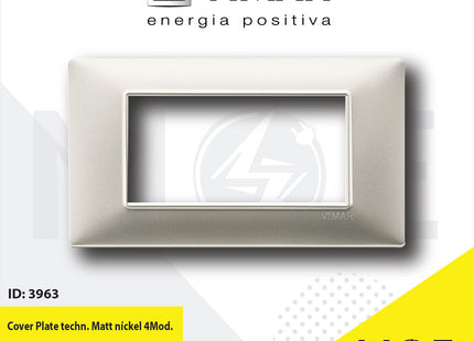 Vimar Plana Cover Plate technopolymer Matt nickel 4module | 14654.21 | بلاك بلاستيك نيكل ناشف