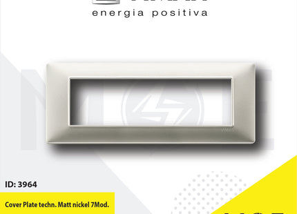 Vimar Plana Cover Plate technopolymer Matt nickel 7module | 14657.21 | بلاك بلاستيك نيكل ناشف