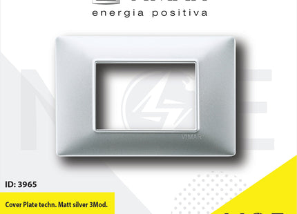Vimar Plana Cover Plate technopolymer Matt Silver 3module | 14653.2 | بلاك بلاستيك فضي ناشف
