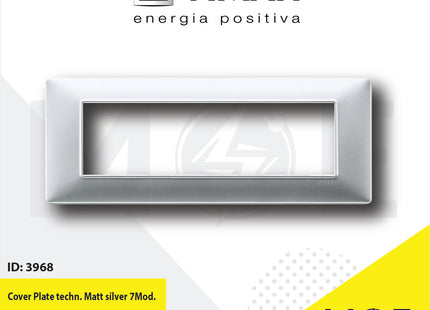 Vimar Plana Cover Plate technopolymer Matt Silver 7module | 14657.2 | بلاك بلاستيك فضي ناشف