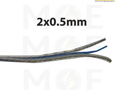 Gemi Speaker Wire / Audio video AV high performance Transparent / blue 2x0.5mm | شريط سبيكر شفاف/ازرق