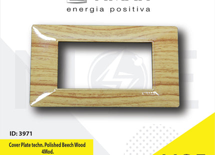 Vimar Plana Cover Plate technopolymer Polished Beech Wood 4module | E14654.09CP163G | بلاك بلاستيك زان لميع