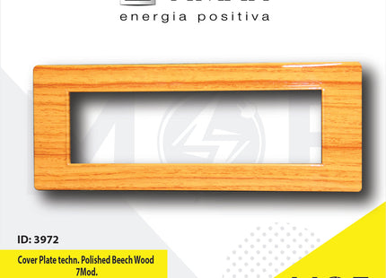 Vimar Plana Cover Plate technopolymer Polished Beech Wood 7module | E14657.09CP163G | بلاك بلاستيك زان لميع