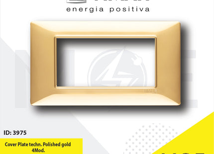 Vimar Plana Cover Plate technopolymer Polished Gold 4module | 14654.24 | بلاك بلاستيك ذهبي