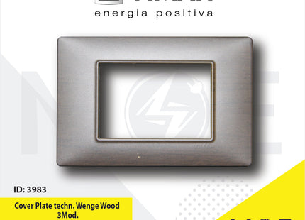 Vimar Plana Cover Plate technopolymer Wenge Wood 3module | E14653.10CP195M | بلاك بلاستيك خشب ونغي