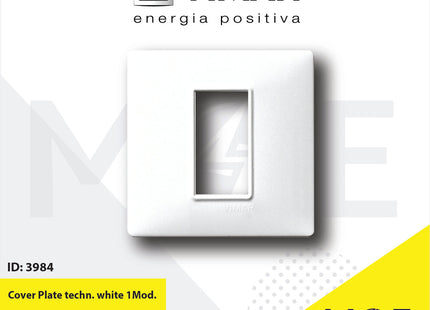 Vimar Plana Cover Plate technopolymer White 1module | 14641.01 | بلاك بلاستيك ابيض