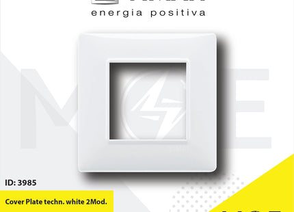 Vimar Plana Cover Plate technopolymer White 2module | 14642.01 | بلاك بلاستيك ابيض