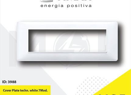 Vimar Plana Cover Plate technopolymer White 7module | 14657.01 | بلاك بلاستيك ابيض