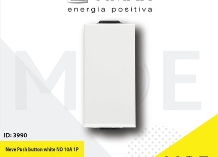 Vimar Neve Push button white NO 10A 1P | 9008 | كباس جرس ابيض