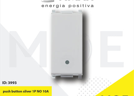 Vimar Plana push button silver 1P NO 10A | 14008.SL | كباس جرس فضي