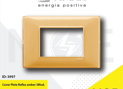 Vimar Plana Cover Plate Reflex amber 3module | 14653.43 | بلاك رفلكس عسلي