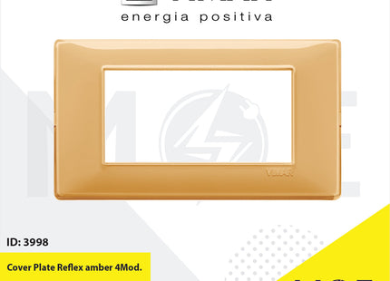 Vimar Plana Cover Plate Reflex amber 4module | 14654.43 | بلاك رفلكس عسلي