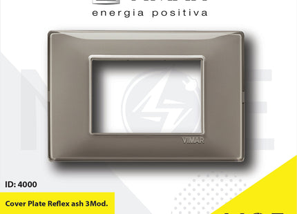 Vimar Plana Cover Plate Reflex ash 3module | 14653.40 | بلاك رفلكس رمادي